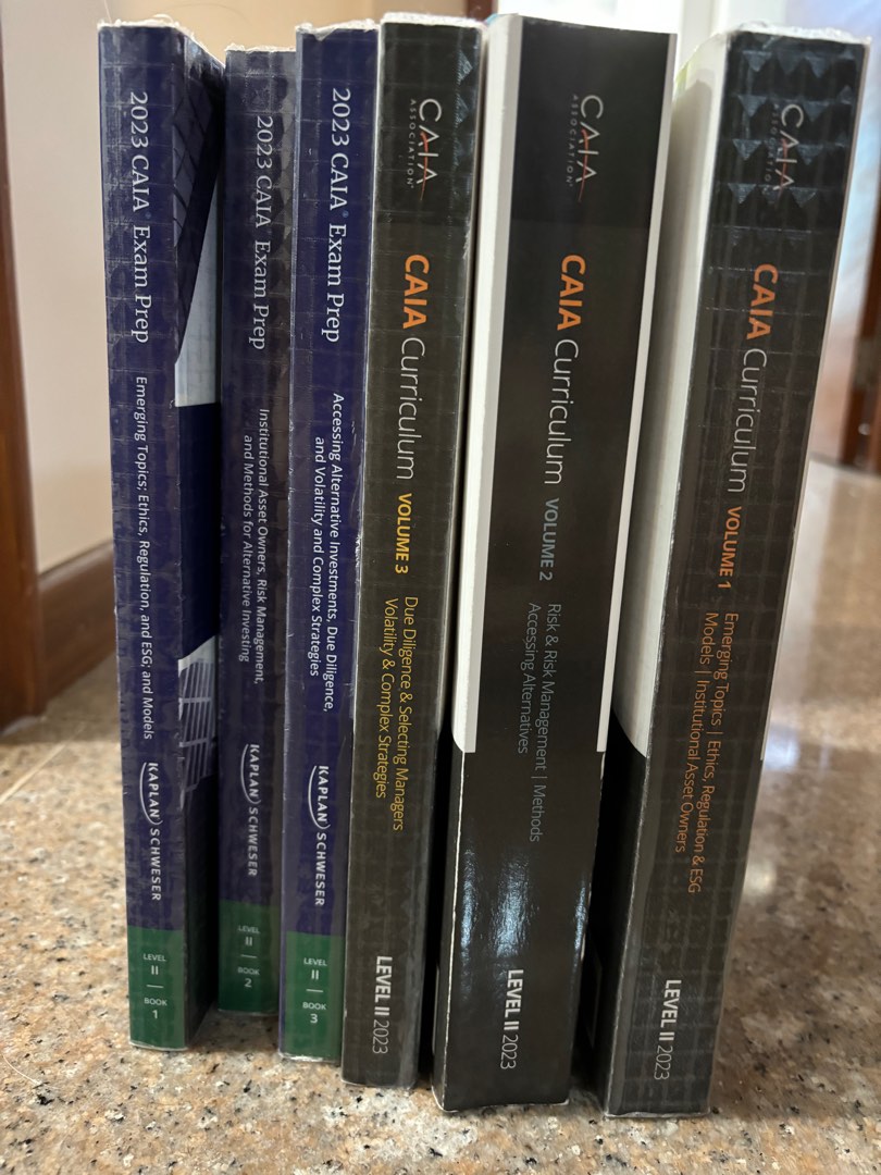 CAIA curriculum Level II 2023 textbooks with Kaplan Schweser Notes