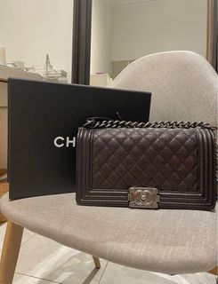 Chanel Boy Old Medium Black in RHW