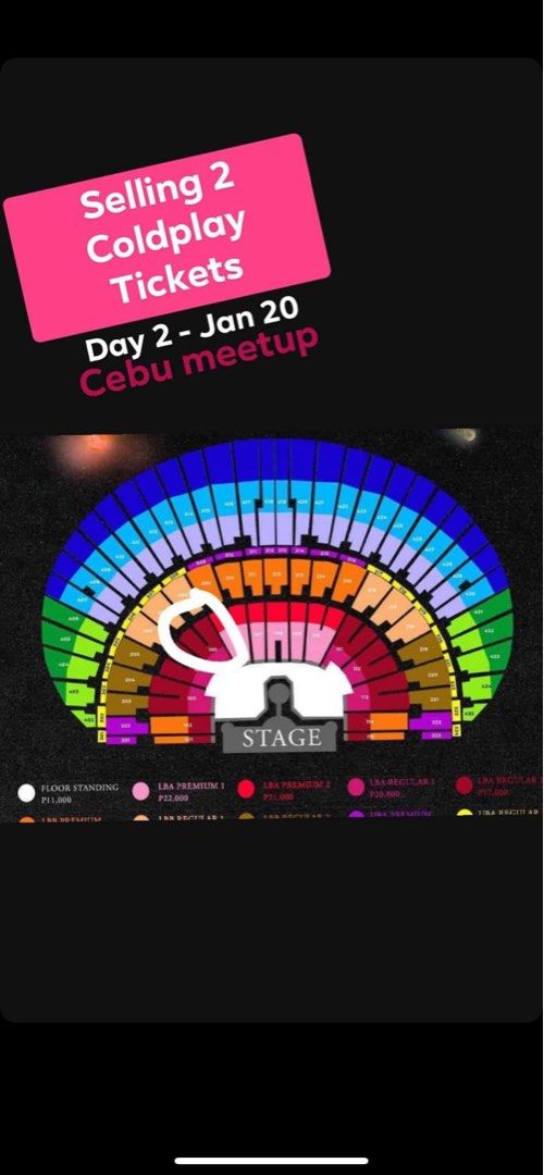 Coldplay Manila day 2, Tickets & Vouchers, Event Tickets on Carousell