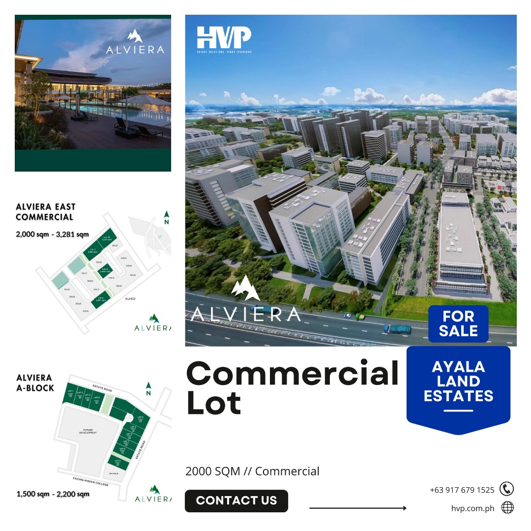 Commercial Lot For Sale in Alviera, Porac, Pampanga by Ayala Land