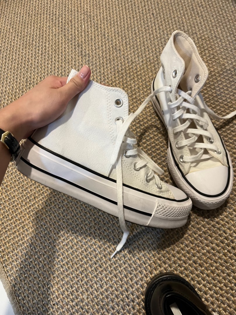 Converse high top platform white, Women's Fashion, Footwear, Sneakers