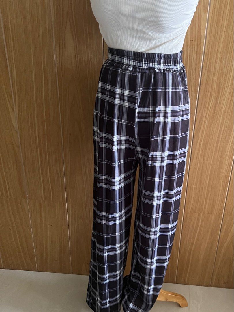 Checkered long pants on sale