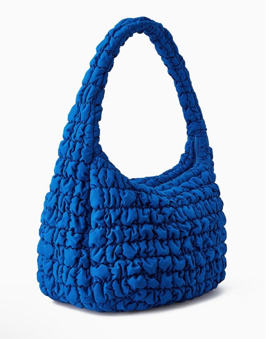 COS Oversized Quilted Crossbody Bag Blue