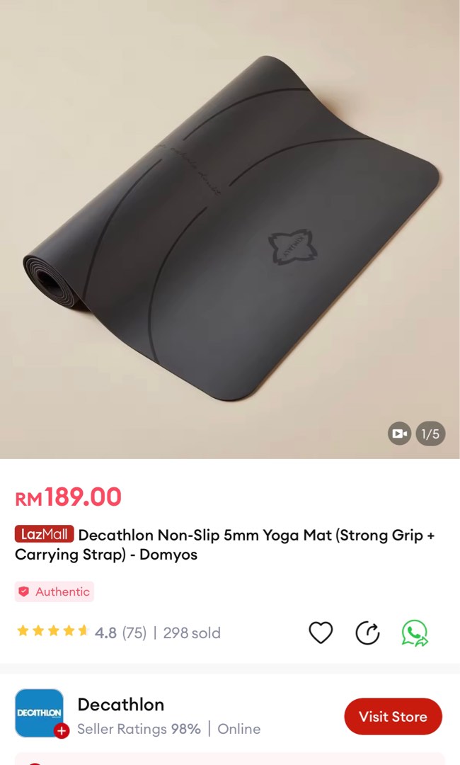 Decathlon yoga mat, Sports Equipment, Exercise & Fitness, Exercise Mats