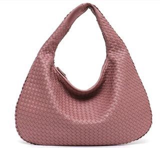 Dusty Pink Bottega Veneta Inspired Woven Hobo Bag