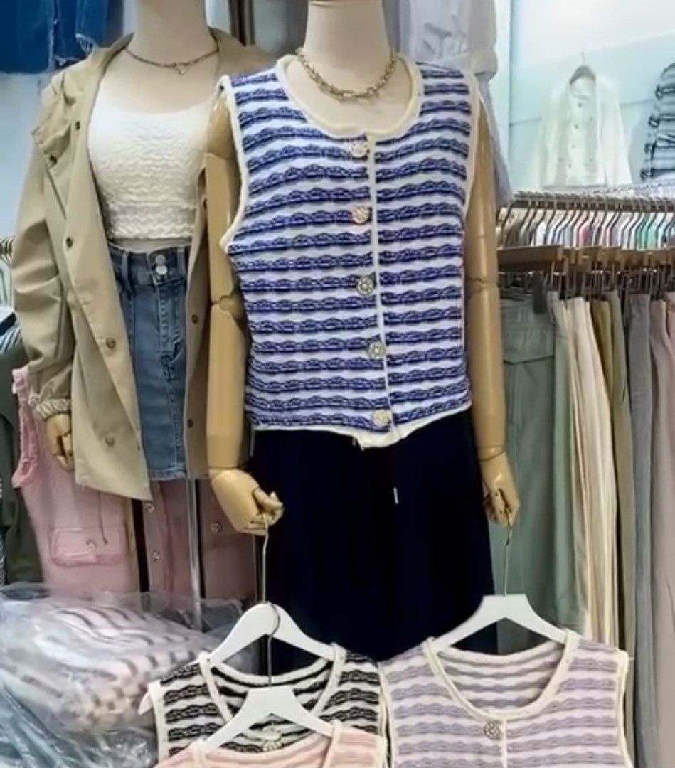 Erika stripe top, in Blue, Fesyen Wanita, Pakaian Wanita, Atasan