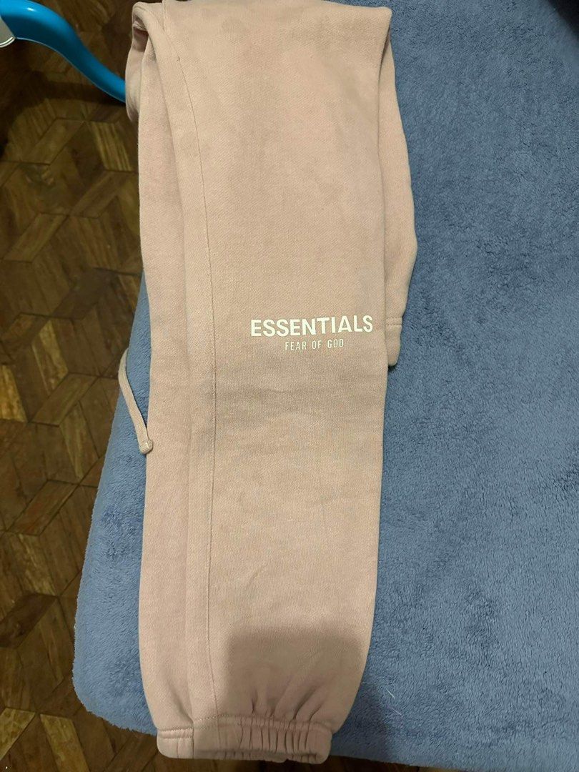 Fear of god essentials pink sweatpants blush on sale