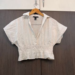 Forever 21 cropped white polo