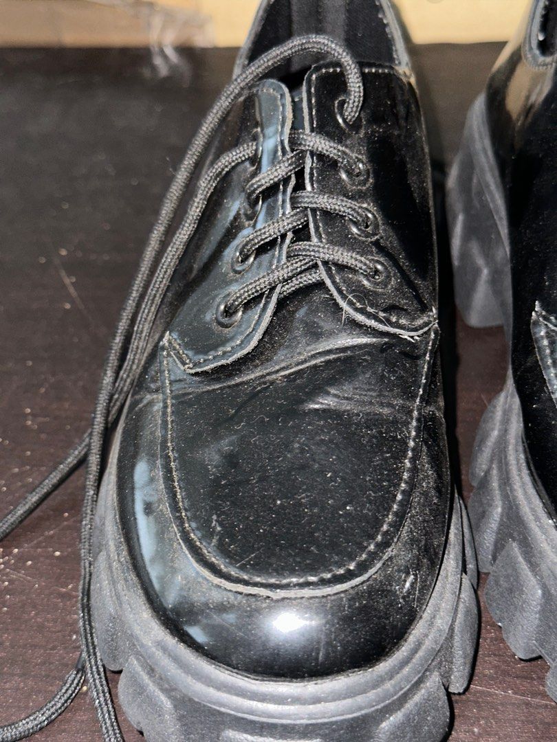Glossy black shoes