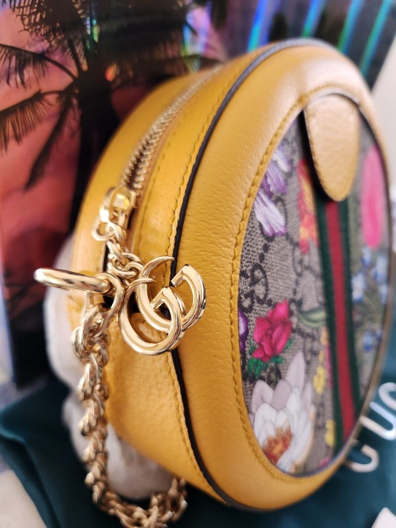 Ophidia gg flora sales mini round shoulder bag