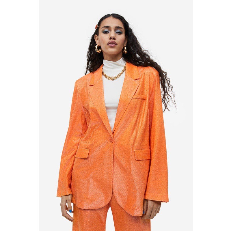 H M BRIGHT ORANGE BLAZER Women s Fashion Coats Jackets and