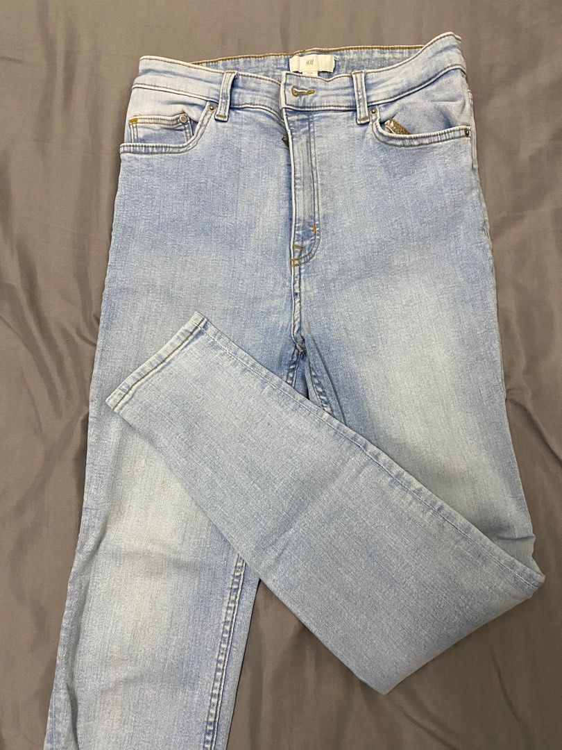 H M Light Blue Skinny Jeans Women s Fashion Bottoms Jeans