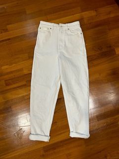 H&M white high waist jeans