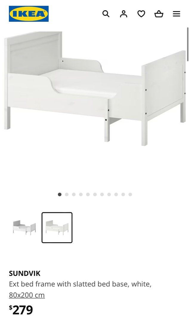 Ikea Children Extendable Bed Frame w Mattress, Furniture & Home Living