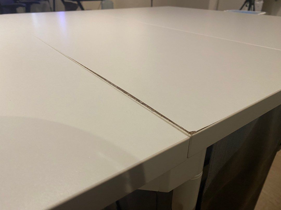 KALLHÄLL Gateleg table with storage, white/light gray, 13/35/571