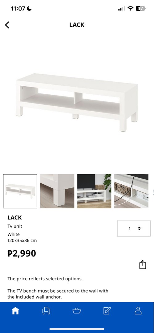IKEA Lack TV Rack, Furniture & Home Living, Furniture, Shelves ...