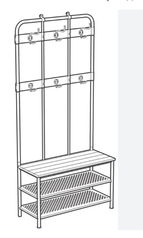 Ikea shoe rack with hooks, Furniture & Home Living, Home Improvement