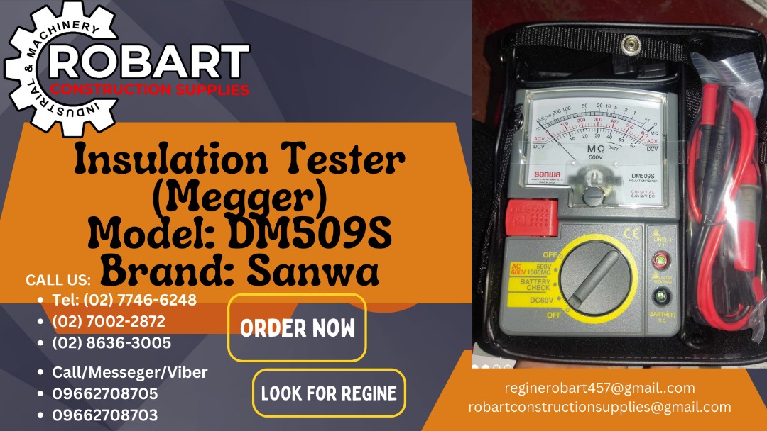 Insulation Tester (Megger) Model DM509S Brand Sanwa, Commercial