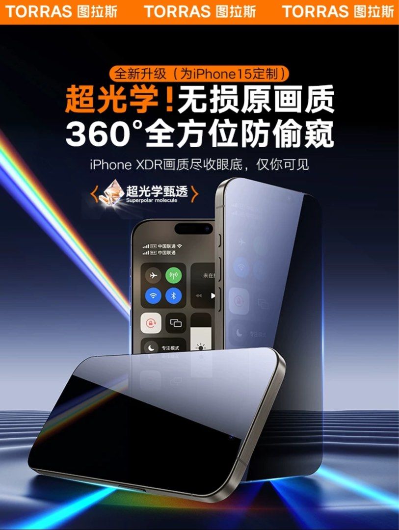iPhone 15 Pro Privacy Screen Protector - TORRAS
