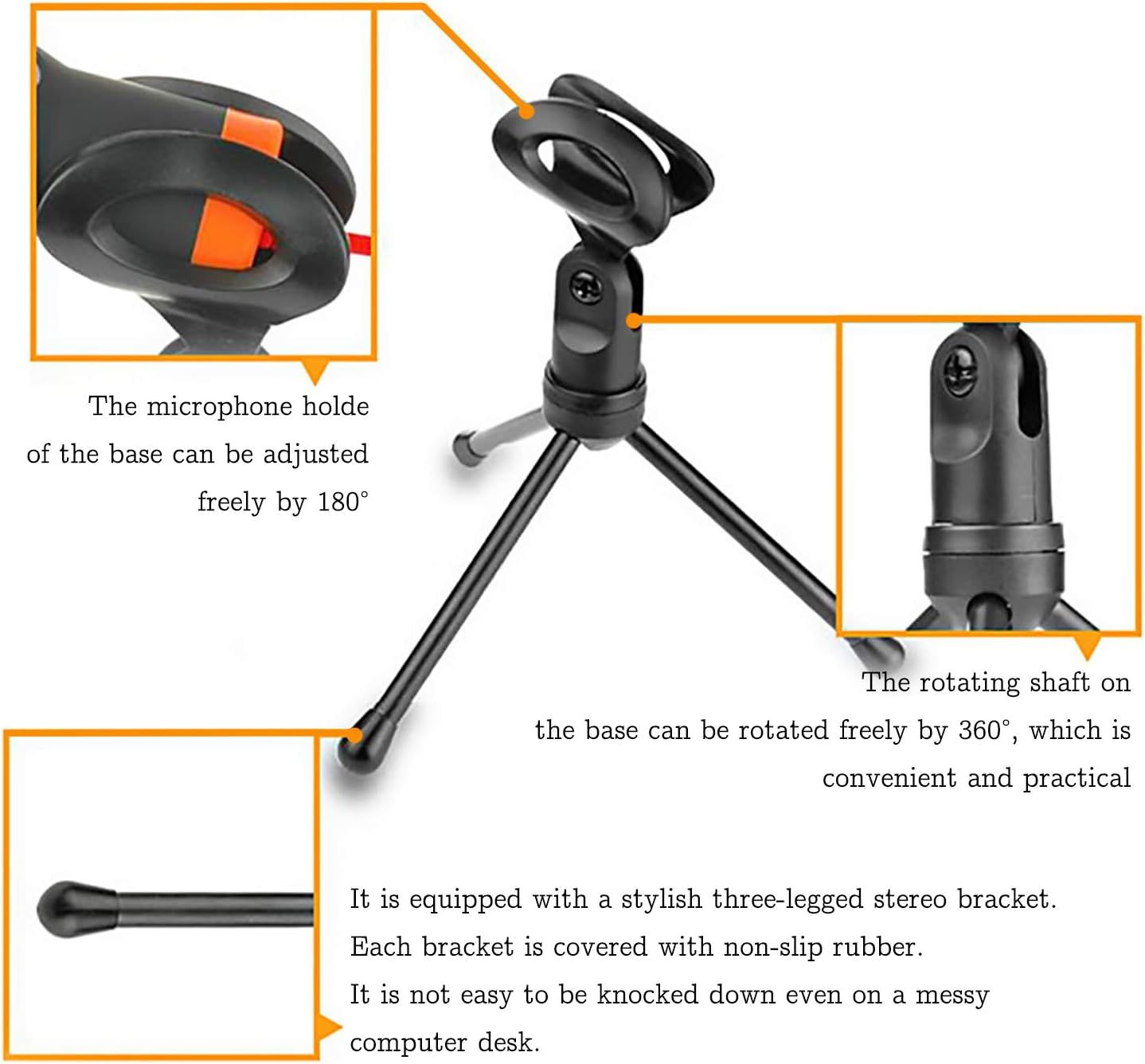 IUKUS PC Microphone with Mic Stand, Professional 3.5mm Jack Recording