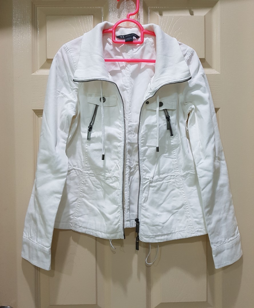 Armani Exchange White Jacket RN 91714 CA 32528 Women s Fashion