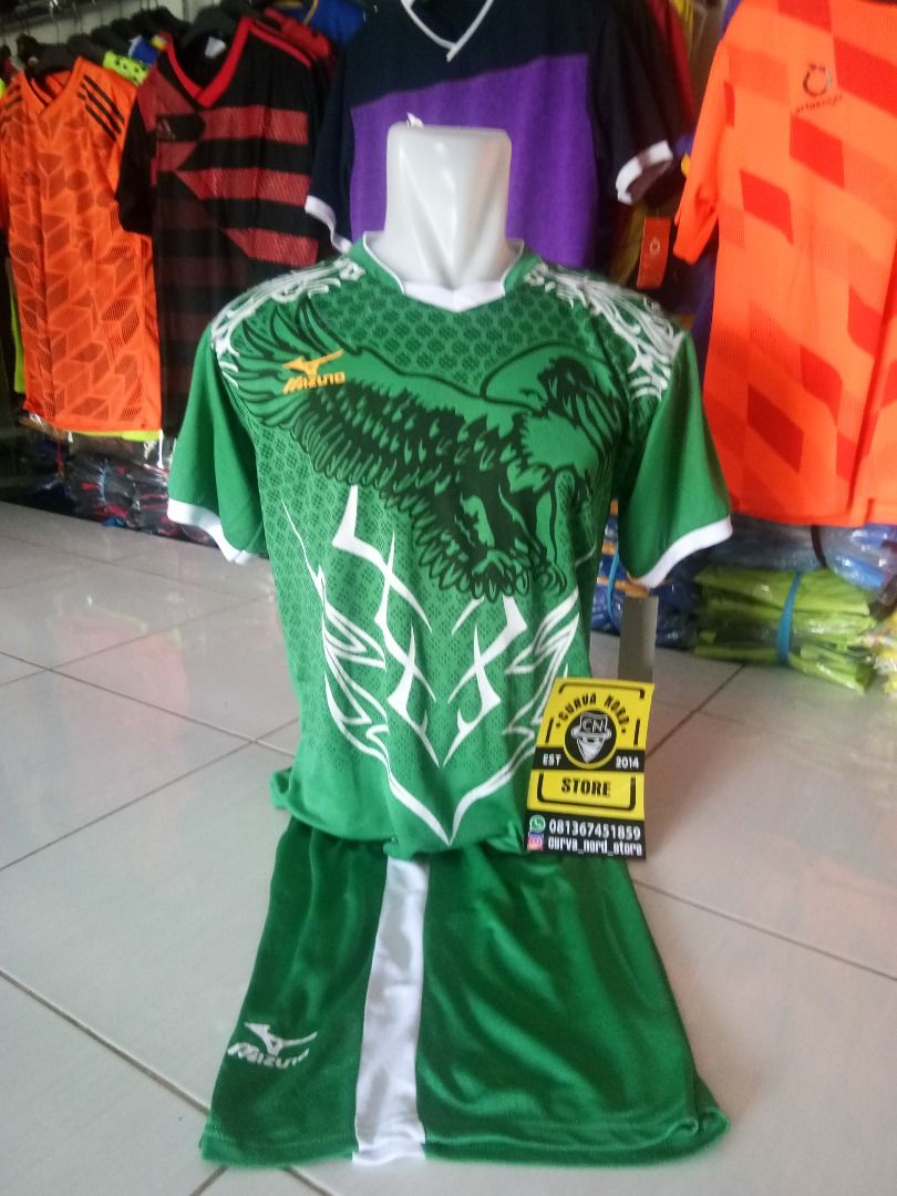 JERSEY SETELAN BOLA DAN FUTSAL MIZUNO HIJAU Olah Raga Baju Olahraga di Carousell
