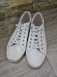 White & gold all star coral craft pu ox trainers on sale