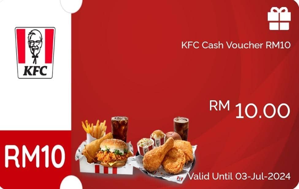 KFC Voucher RM10.00, Tickets & Vouchers, Vouchers on Carousell