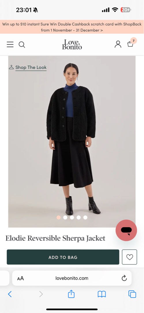 Love Bonito Elodie Reversible Sherpa Jacket XS Women s Fashion Coats Jackets and Outerwear on Carousell