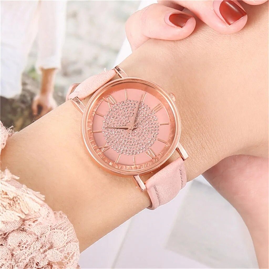 Luxury Watches Rose Gold Watch Stainless Steel Dial Casual Bracele Watch Women Lady Wrist Digital Delicate Gift Watches