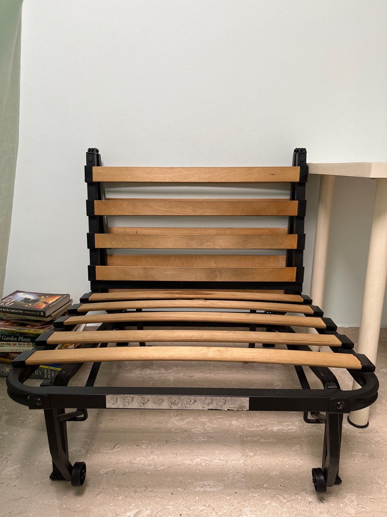 LYCKSELE chair bed frame, black, Furniture & Home Living, Furniture