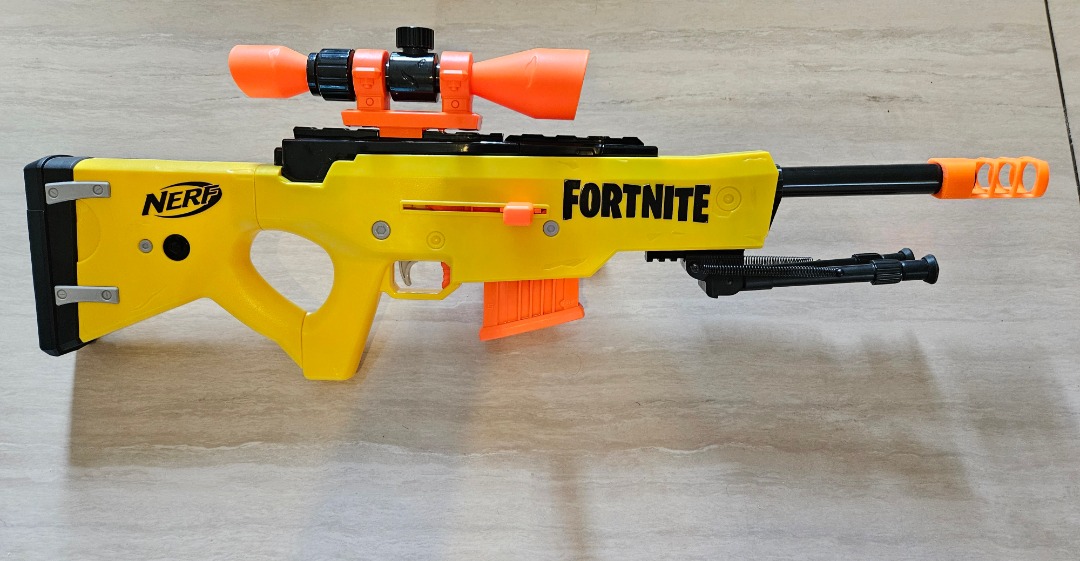 NERF FORTNITE BASR-L TOY SNIPER RIFLE Dart BLASTER W 6 Rd Mag NO