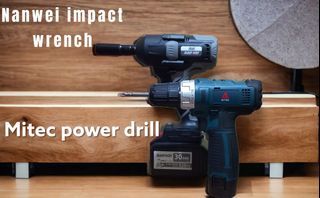 NANWEI PROFESSIONAL INDUSTRIAL USE CORDLESS IMPACT WRENCH  AND DRILL 1080NM CDM