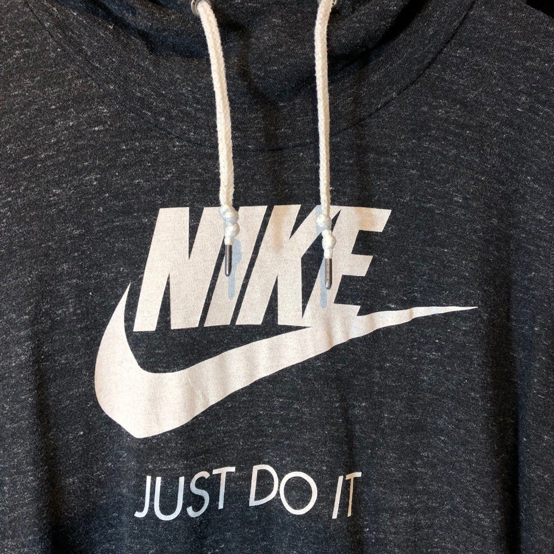 Nike mini swoosh oversized cropped best sale zip through hoodie in gre