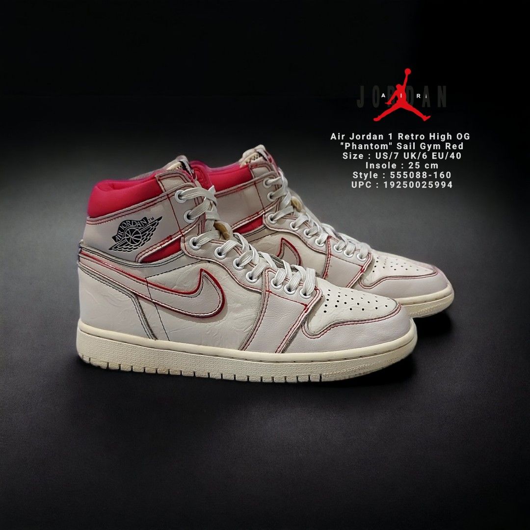 air jordan 1 retro high og phantom size 6