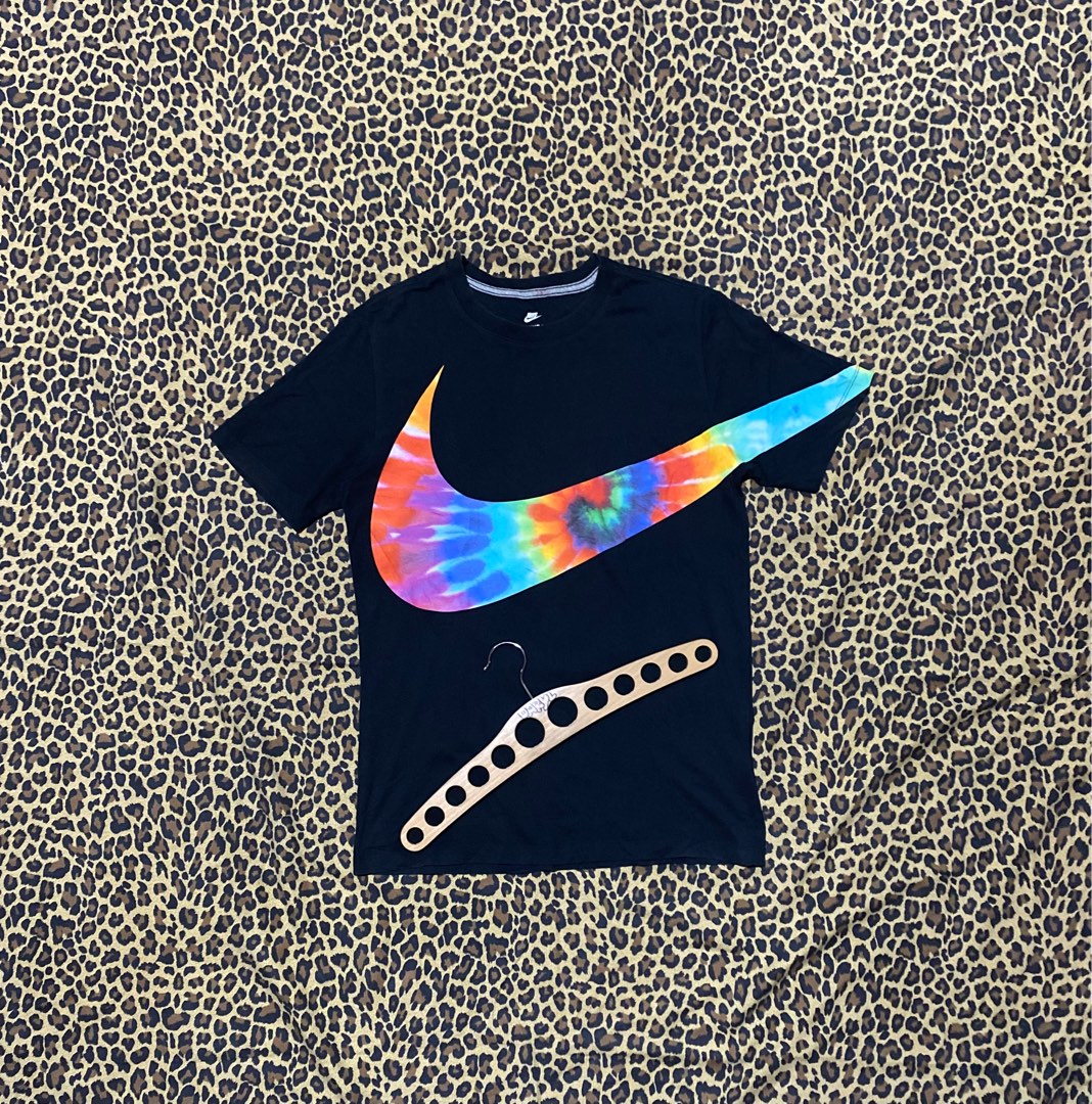 white nike with rainbow swoosh