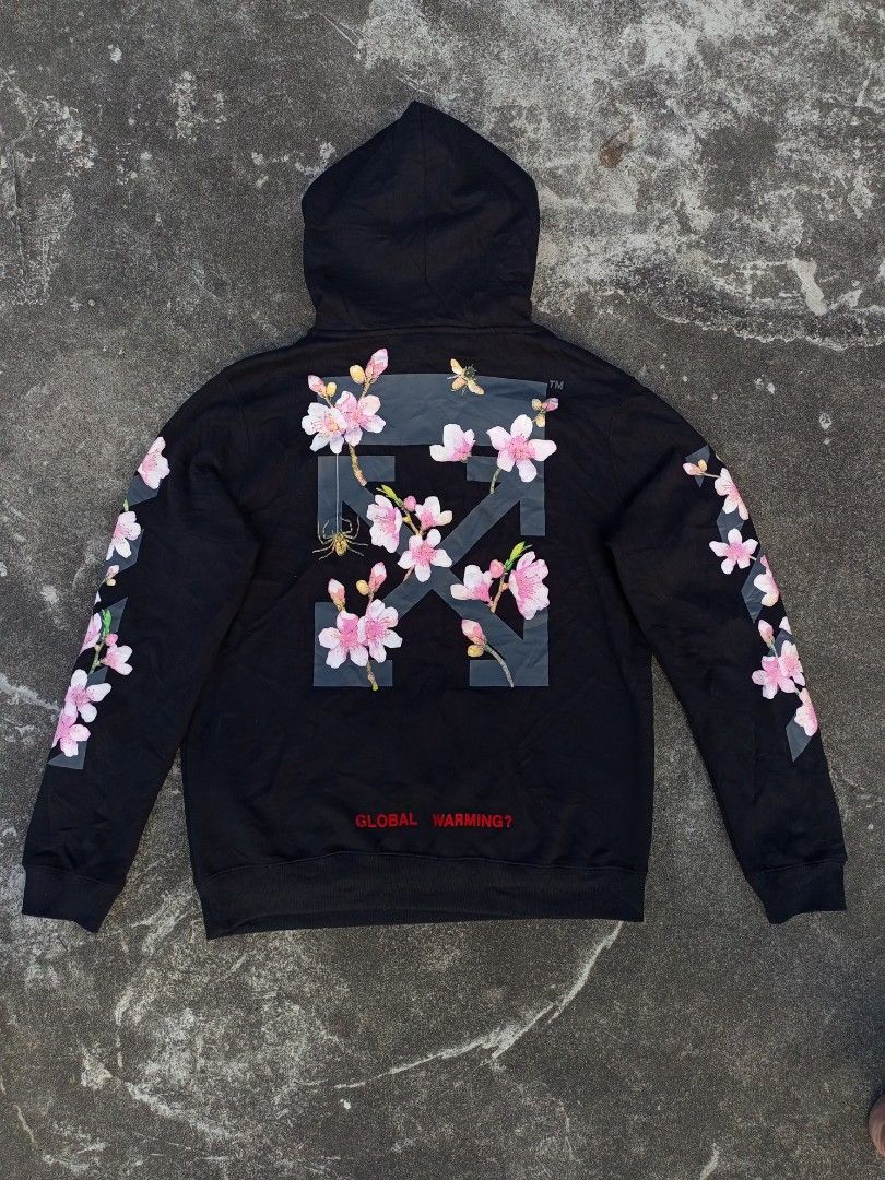Off white global warming blossom hoodie top