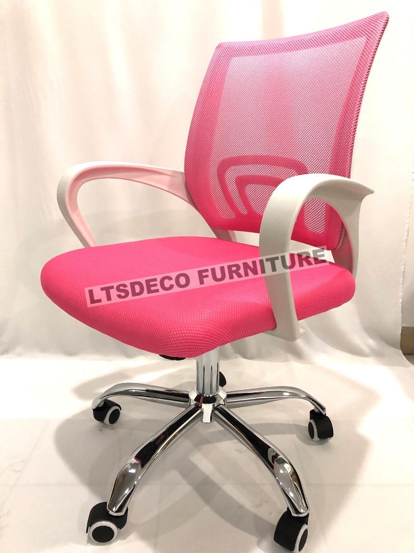 OFFICE MESH CHAIR (PINK) OFFICE FURNITURE AND PARTITION, Furniture