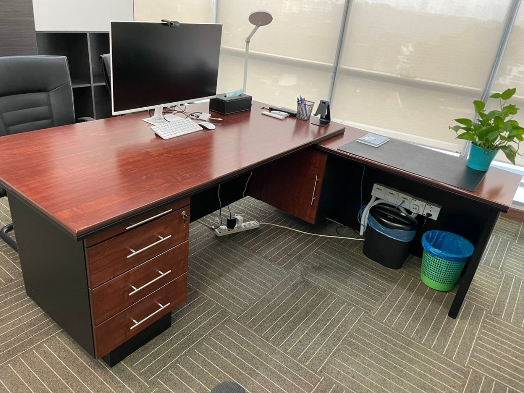 Office Table / Workstation Table + pedestal + long side table