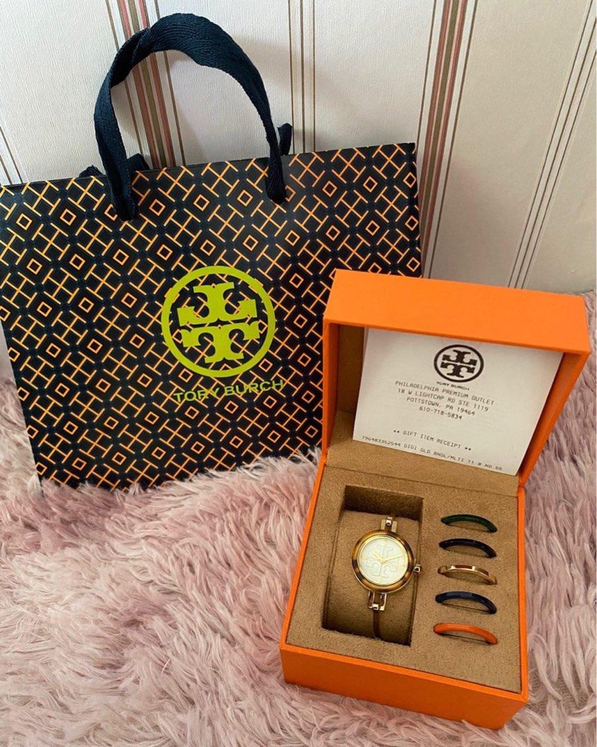 Original Tory Burch Gigi Bangle Watch MultiColor/GoldTone, Women's