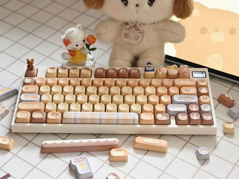 Pancake bear theme keycaps MOA profile, Computers & Tech, Parts