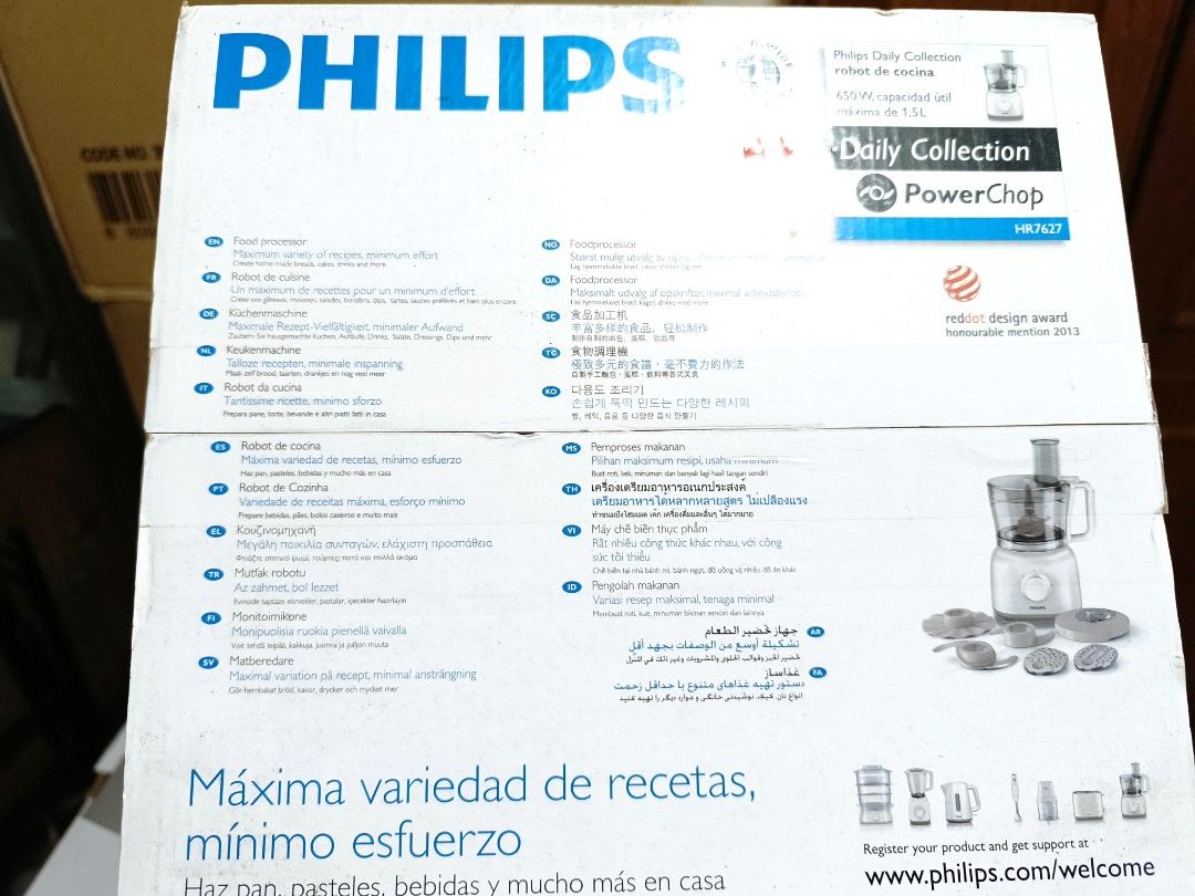 Philips Food Processor HR7627, TV & Home Appliances, Kitchen Appliances