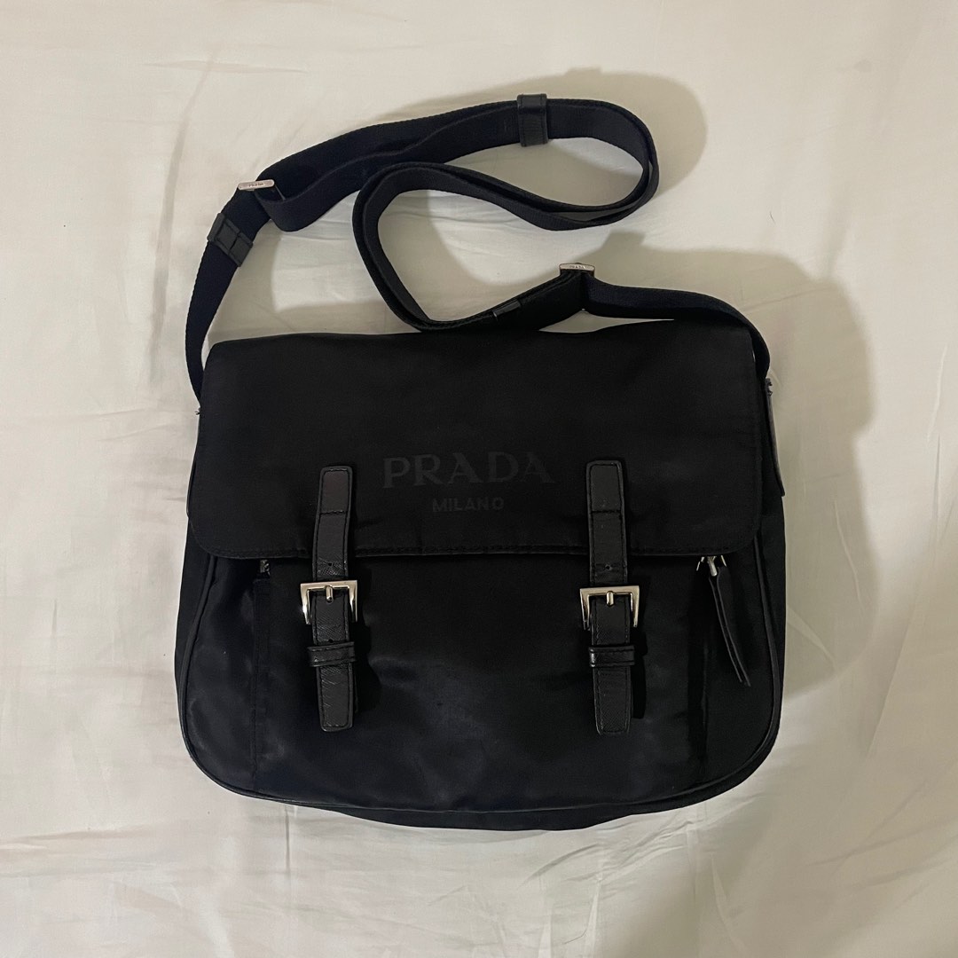 Prada Nylon Messenger Bag (Thrifted), Men's Fashion, Bags, Sling Bags