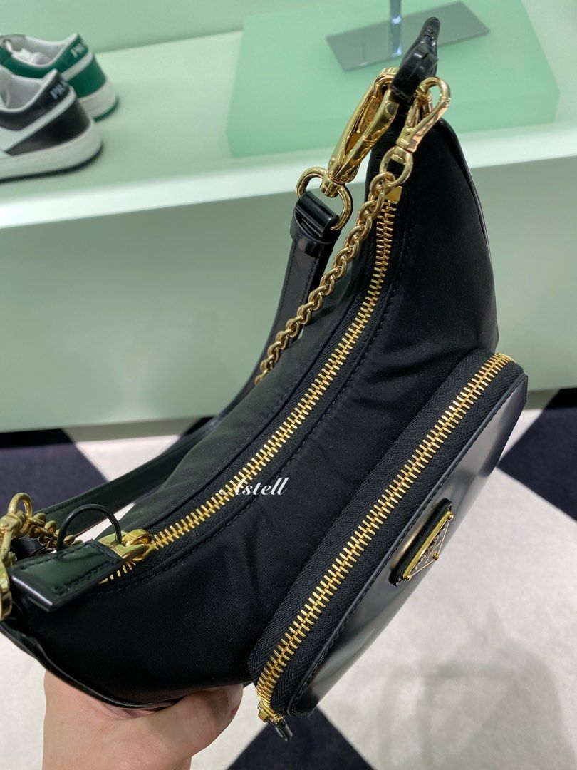 PRADA RE NYLON BRUSHED LEATHER MINI BAG