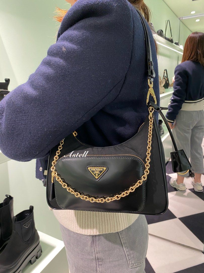 Prada nylon and leather mini bag deals