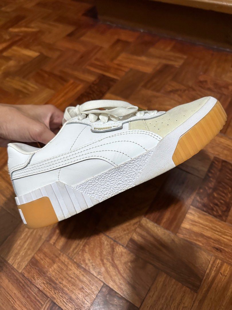 Puma exotic cali sneakers with gum sole in white store
