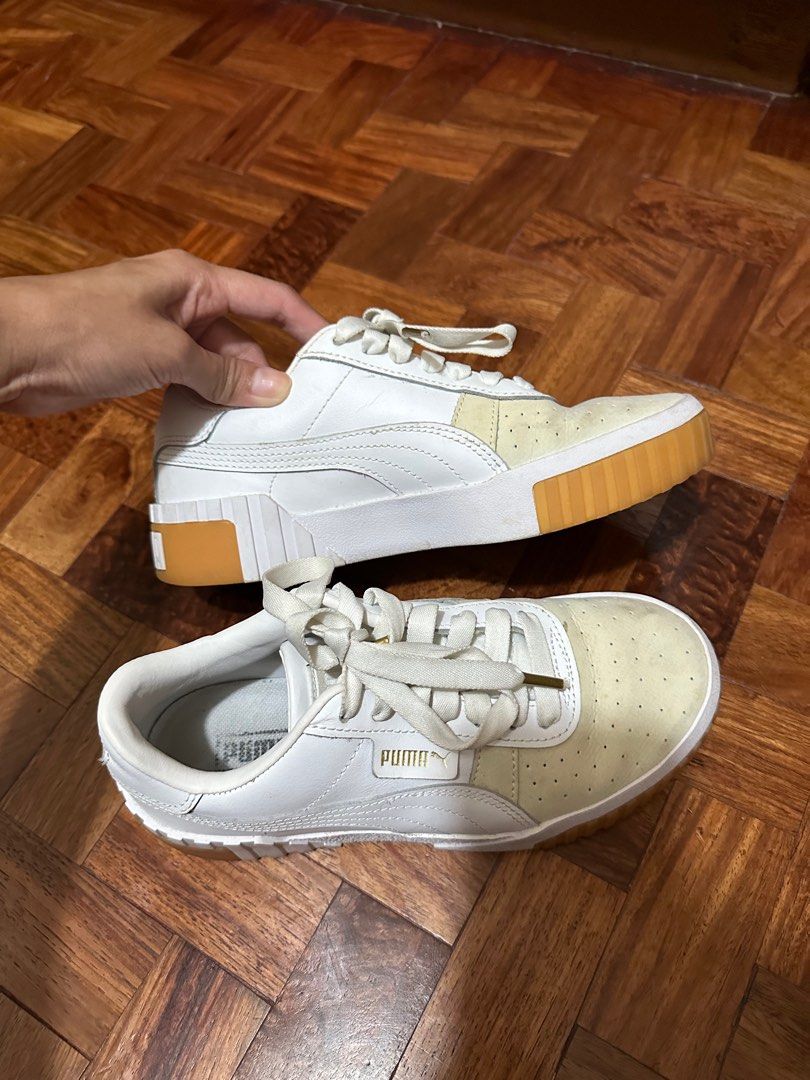 Puma exotic cali trainers with gum sole in white cheap