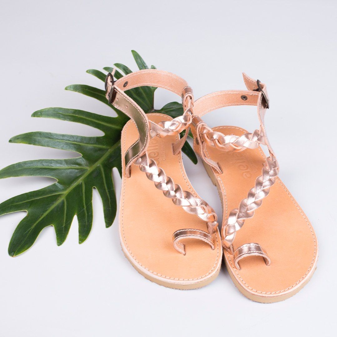 Real leather Rose gold sandals 37 39 Women s Fashion Footwear