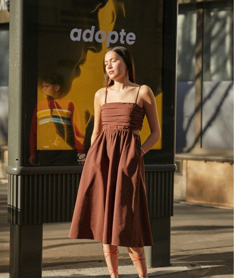 Ruched fit and flare hot sale dress