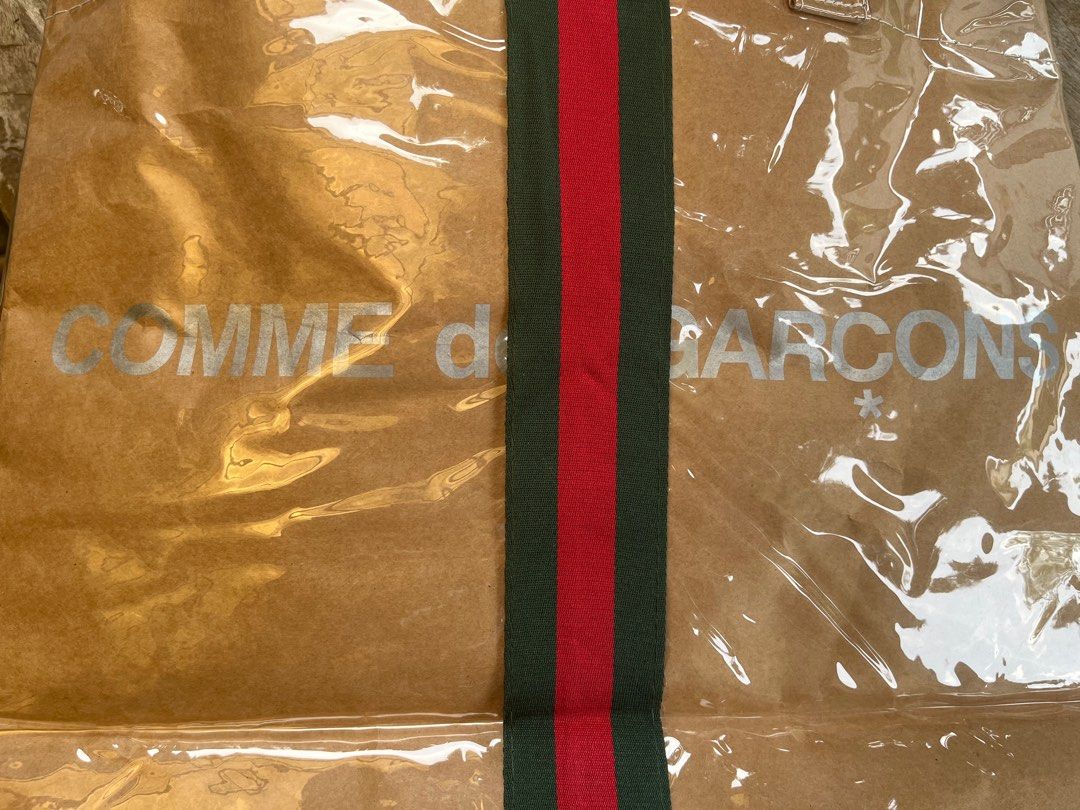 COMMES des GAR ONS x GUCCI PVC KRAFT TOTE BAG Women s